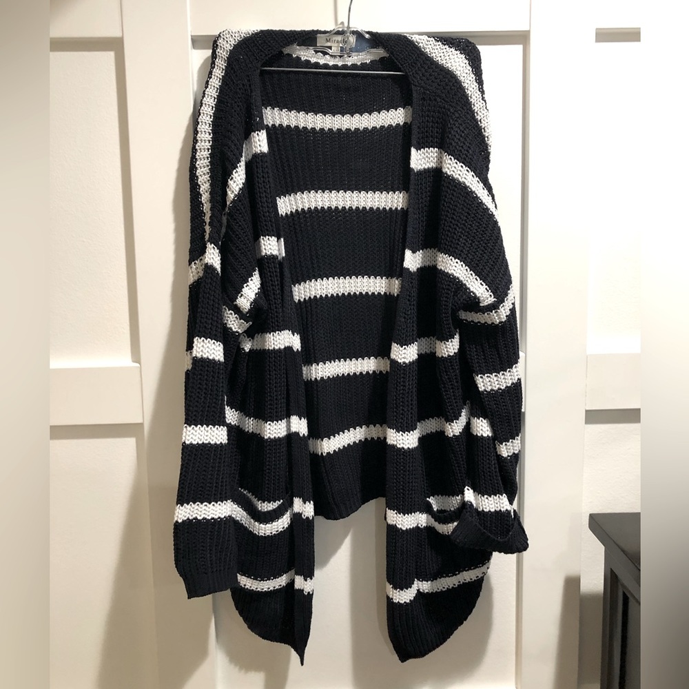 Navy Striped Cardigan